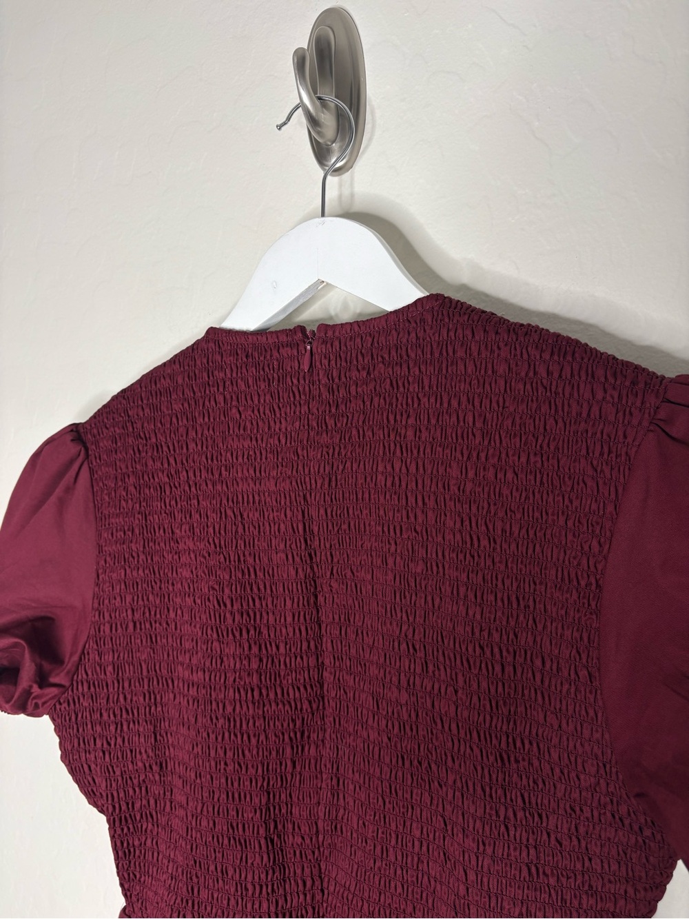Ivy City Co Wine Red Smocked Addie Dress Size Medium Holiday Christmas NWT - Picture 9 of 14